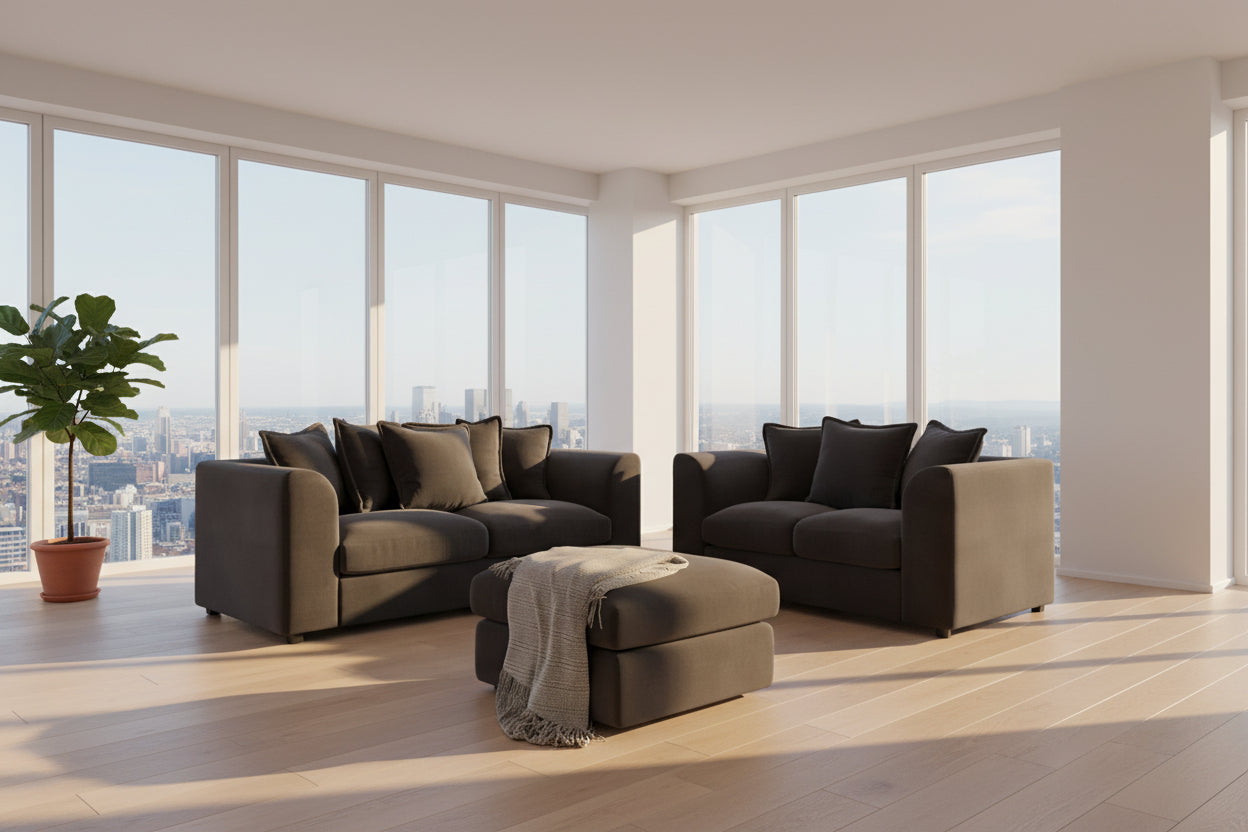 Premium Dylan 3+2 Sofa Set - Luxury Plush Fabric Design