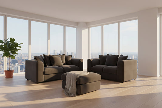 Premium Dylan 3+2 Sofa Set - Luxury Plush Fabric Design